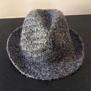 VINCE CAMUTO Woven Fedora Hat- Grey/Black- O/S One Size